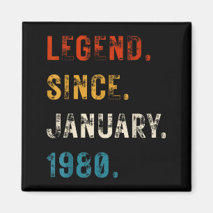 Legend 1980 46th Birthday Gifts For Men Women 46 Y Magnet