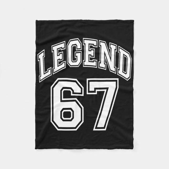 Legend 67 Number Varsity Team - 67th Birthday And  Fleece Blanket (Front)