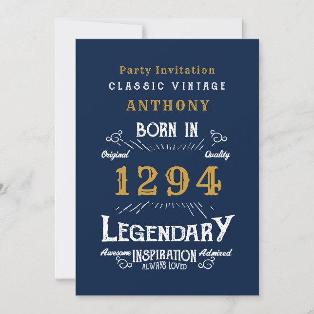 Legend Birthday Invitation (Front)