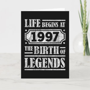 Legend Born in 1997 Retro Vintage Birthday Gift Card