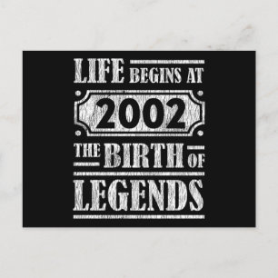 Legend Born in 2002 Retro Vintage Birthday Gift Postcard