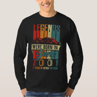 Legend Born In June 2001 21st Birthday 21 Year Old T-Shirt