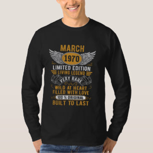 Legend Born In March 1970 Vintage Birthday T-Shirt