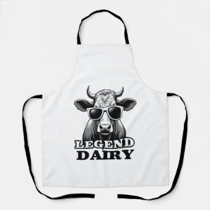 Legend Dairy Funny Farmer Cow Farmer Pun Graphic T Apron
