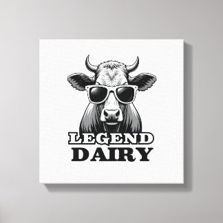 Legend Dairy Funny Farmer Cow Farmer Pun Graphic T Canvas Print