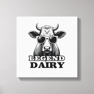 Legend Dairy Funny Farmer Cow Farmer Pun Graphic T Canvas Print