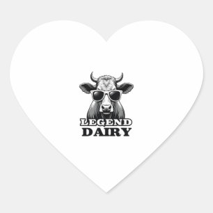 Legend Dairy Funny Farmer Cow Farmer Pun Graphic T Heart Sticker