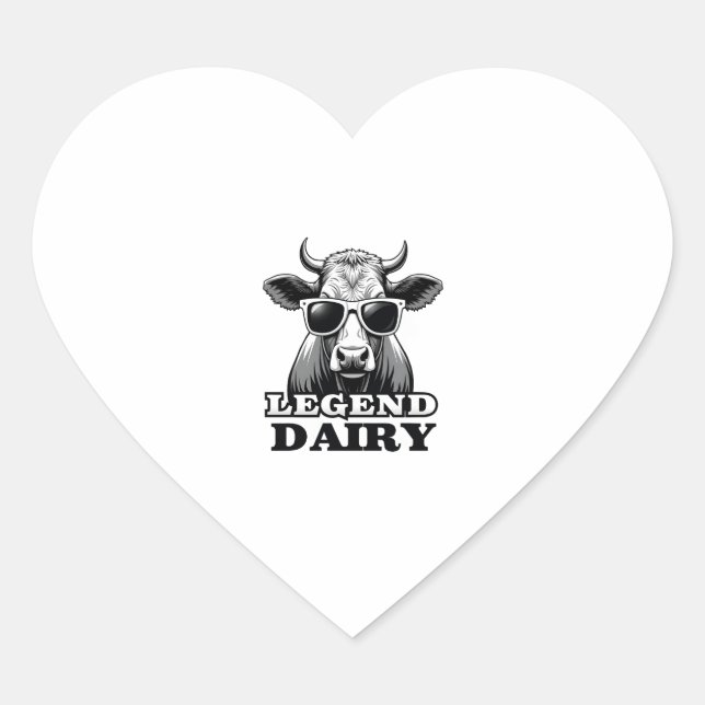 Legend Dairy Funny Farmer Cow Farmer Pun Graphic T Heart Sticker (Front)