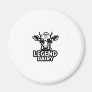 Legend Dairy Funny Farmer Cow Farmer Pun Graphic T Magnet