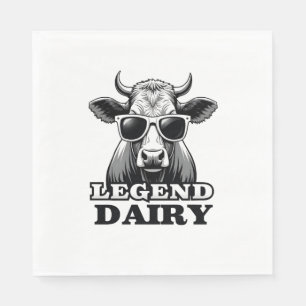 Legend Dairy Funny Farmer Cow Farmer Pun Graphic T Napkin