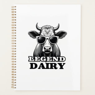 Legend Dairy Funny Farmer Cow Farmer Pun Graphic T Planner