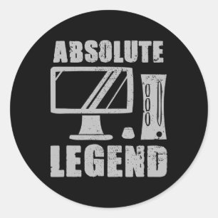 Legend Funny Video Game Player Quote Pc Gaming Rig Classic Round Sticker