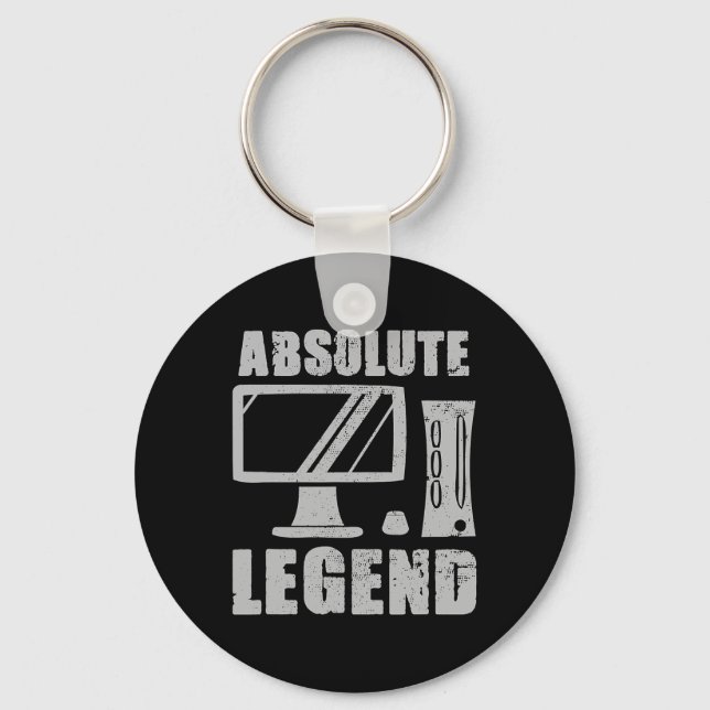 Legend Funny Video Game Player Quote Pc Gaming Rig Key Ring (Front)