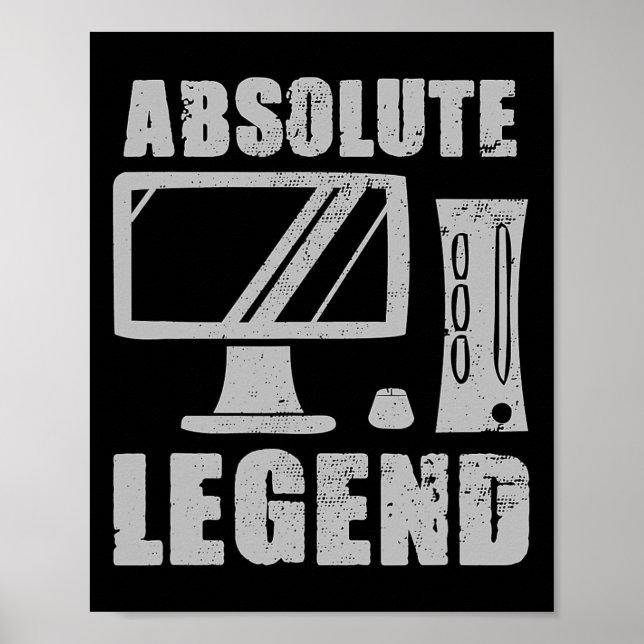 Legend Funny Video Game Player Quote Pc Gaming Rig Poster (Front)