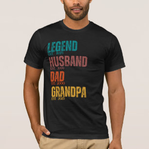 Legend Husband Dad Grandpa Custom Est. Year Retro T-Shirt