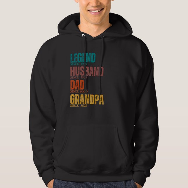 Legend Husband Dad Grandpa Retro Custom Since Year Hoodie (Front)