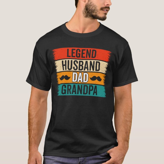 Legend Husband Dad Grandpa – Retro Father’s Day T-Shirt (Front)
