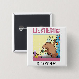 Legend (In The Bathroom) Singing Groundhog 15 Cm Square Badge