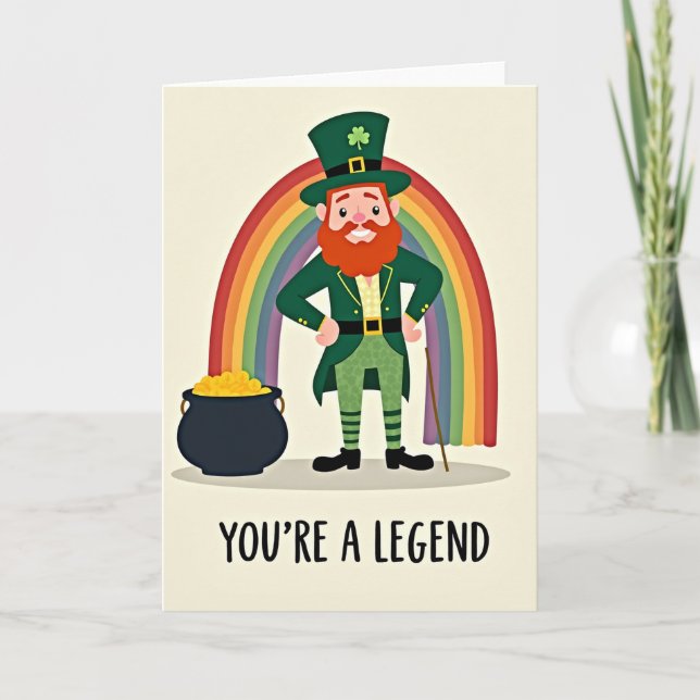 Legend Leprechaun Good Luck Card (Front)