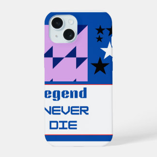 Legend Never Die Bold Typography Motivational Desi iPhone 15 Case