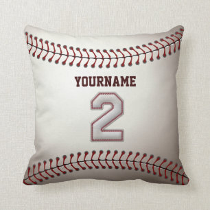 Legend Number 2 Shortstop - Custom Name Baseball Cushion