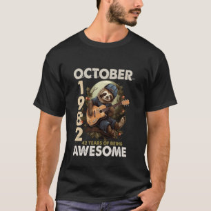Legend October 1982 42nd Bday Classic Cat Music 42 T-Shirt
