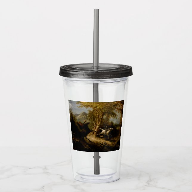 Legend of Headless Horseman Halloween Ghost Acrylic Tumbler (Front)