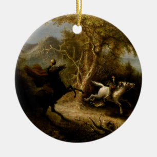 Legend of Headless Horseman Halloween Ghost Ceramic Tree Decoration