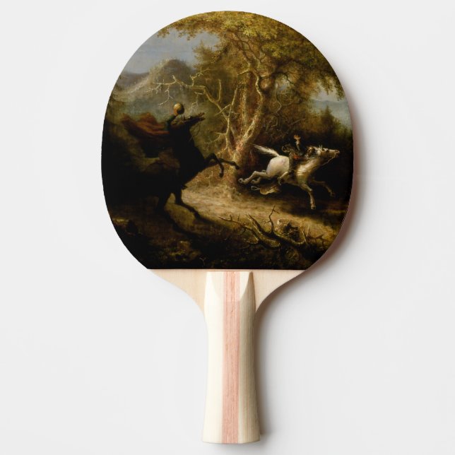 Legend of Headless Horseman Halloween Ghost Ping Pong Paddle (Front)