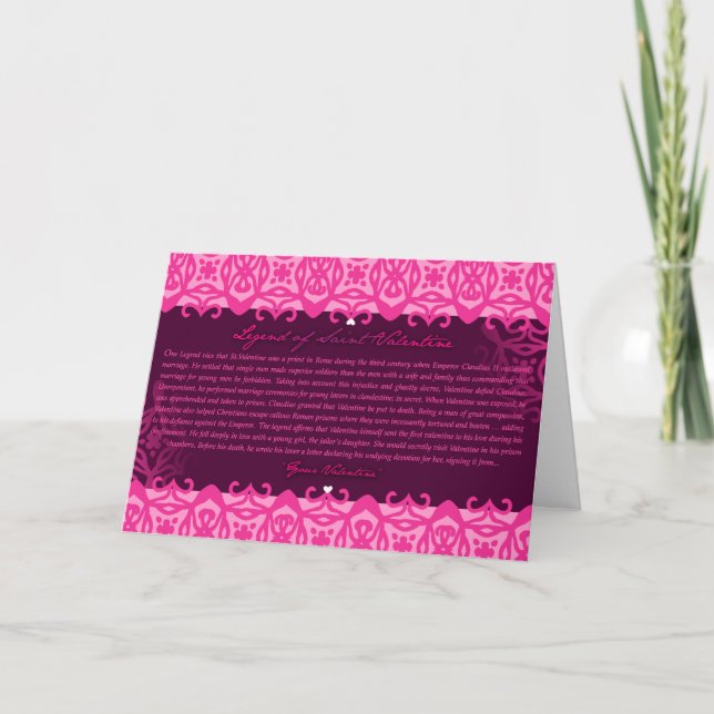 LEGEND OF ST VALENTINE HOLIDAY CARD (Front)