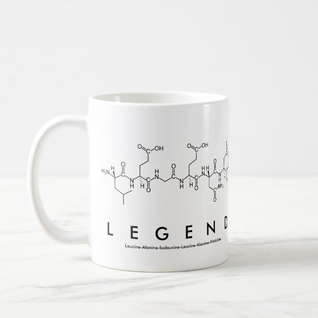 Legend peptide name mug (Left)