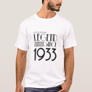 Legend Since 1933 Vintage Noir Edition 89Th Birthd T-Shirt