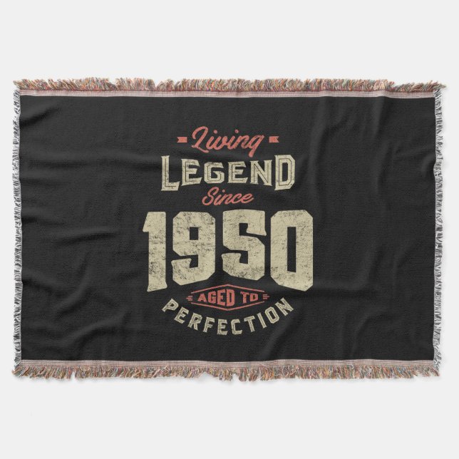 Legend Since 1950 Birthday Gift Throw Blanket (Front)