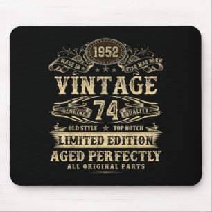 Legend Since 1952 Vintage 74th Birthday For Him Mouse Mat