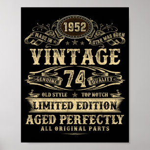 Legend Since 1952 Vintage 74th Birthday For Him Poster
