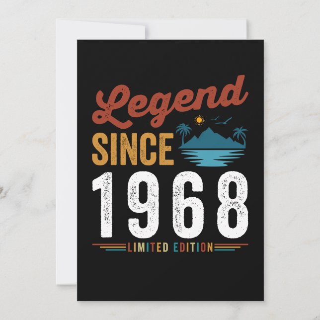 Legend Since 1968 Birthday Retro Vintage Invitation (Front)