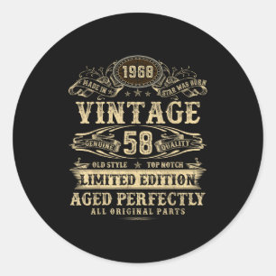 Legend Since 1968 Vintage 58th Birthday For Him  Classic Round Sticker