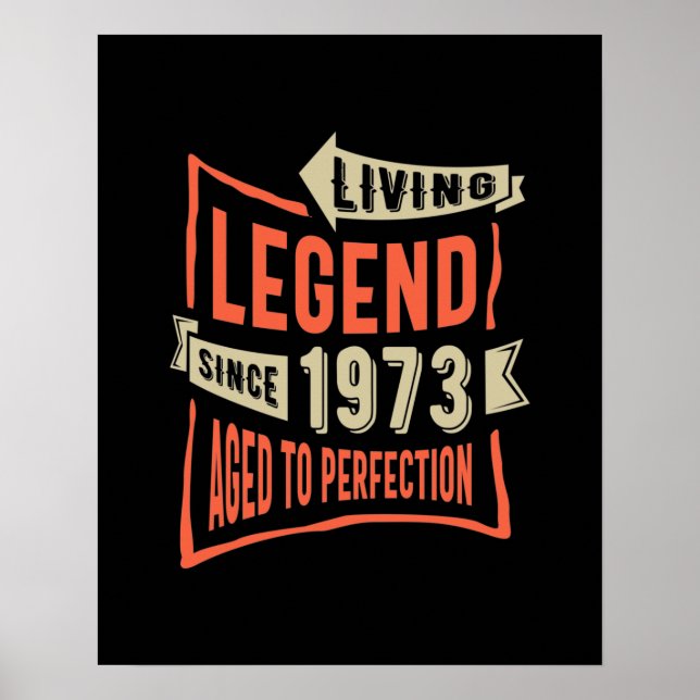 Legend Since 1973 Birthday Gift Poster (Front)