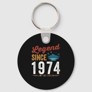 Legend Since 1974 Birthday Retro Vintage Key Ring