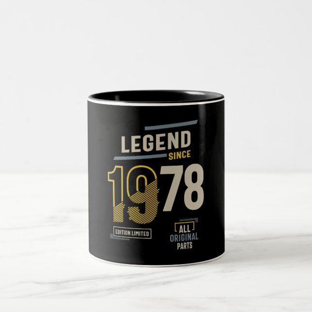 Legend Since 1978 45 birthday  Two-Tone Coffee Mug (Center)