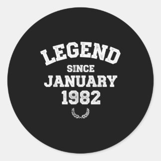Legend Since 1982 For Men Women Birthday Outfit Me Classic Round Sticker