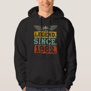 Legend Since 1982 Vintage 1982 40th Birthday Hoodie