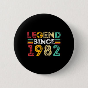 Legend Since 1982 Vintage Birthday Born In 1982 Me 6 Cm Round Badge