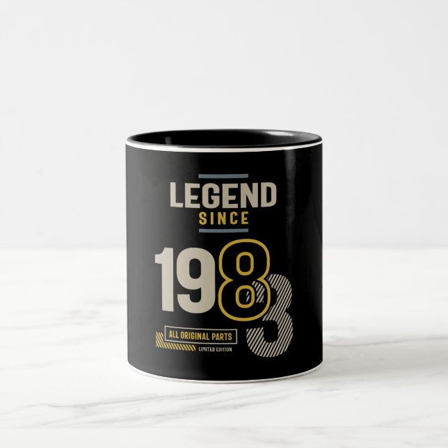 Legend Since 1983 40 birthday  Two-Tone Coffee Mug (Center)