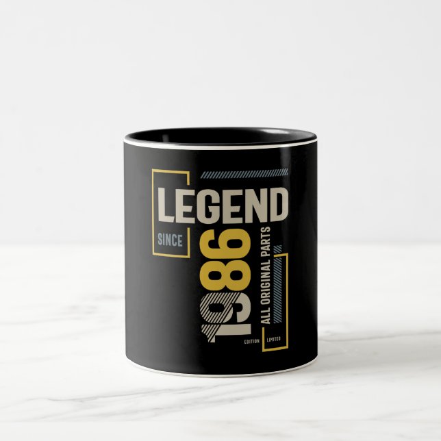 Legend Since 1986 37 birthday  Two-Tone Coffee Mug (Center)