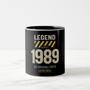 Legend Since 1989 34th birthday  Two-Tone Coffee Mug