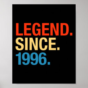 Legend Since 1996 Years Old Gifts 26th Birthday Poster