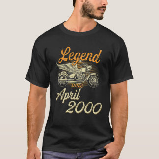Legend Since April 2000 Age 22Th Birthday Motorcyc T-Shirt