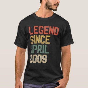 Legend Since April 2009 Kids 12th Birthday 12 Year T-Shirt