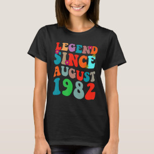 Legend Since August 1982 Vintage Birthday Retro Vi T-Shirt